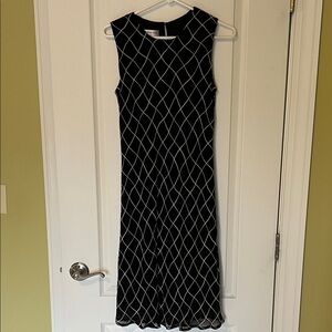 Jones New York Black and White Geometric Dress